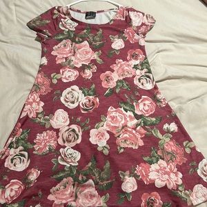 Pink&violet, light red with roses, kids dress